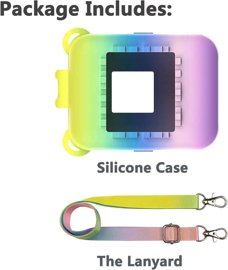 JCHPINE Silicone Cover Case for Bitzee Interactive Digital Pet and Case, Protective Skin Sleeve for Bitzee Virtual Electronic Pets Accessories (for Original 15 Animals) (Rainbow) - Image 3